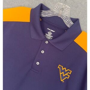 Pro Edge Polo Golf Shirt Mens Large Navy Gold West Virginia Mountaineers NCAA